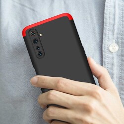 Zore GKK Ays Realme 6 Pro 360 Derece Koruma Kırmızı-Siyah Rubber Kılıf - 6