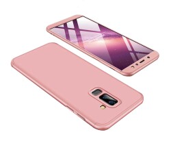 Zore GKK Ays Samsung Galaxy A6 Plus 2018 360 Derece Koruma Rose Gold Rubber Kılıf - 1