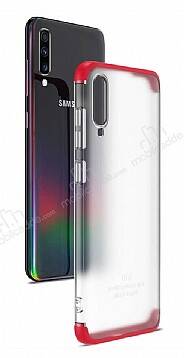 Zore GKK Ays Samsung Galaxy A70 360 Derece Koruma Şeffaf Kırmızı Rubber Kılıf - 1