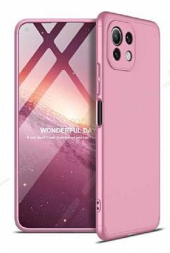 Zore GKK Ays Xiaomi Mi 11 Lite 360 Derece Koruma Rose Gold Rubber Kılıf - 1