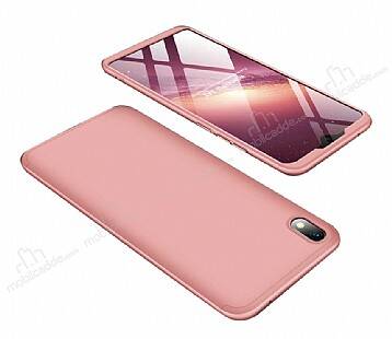 Zore GKK Ays Xiaomi Redmi 7A 360 Derece Koruma Rose Gold Rubber Kılıf - 1