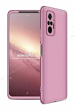 Zore GKK Ays Xiaomi Redmi Note 10 Pro 360 Derece Koruma Rose Gold Rubber Kılıf - 1