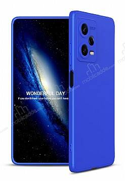 Zore GKK Ays Xiaomi Redmi Note 12 5G 360 Derece Koruma Mavi Rubber Kılıf - 1